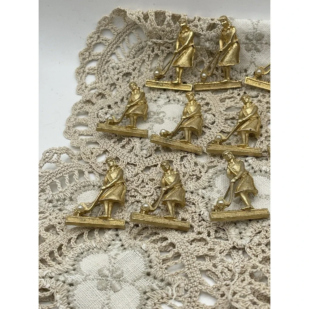 Vintage Retro Women's Golf Pin Vintage Gold Tone Wiesner Lot Of Pins Qty13‎